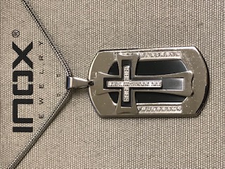 Inox Stainless Steel Dog Tag and Cross 