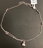 SS 9"+1" Beads and Heart Charm Anklet 