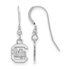 Sterling Silver Rhodium-plated USC Dangle Wire Earrings 